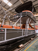 Bateau ponton en aluminium à double pont de 30 pieds, certifié CE, pour excursions touristiques, barge de passagers, 200 CV, fabrication OEM personnalisée