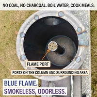 Réchaud de camping portable à huile usagée, brûleur en acier haute chaleur, coupe-vent, pour cuisson extérieure et pique-nique