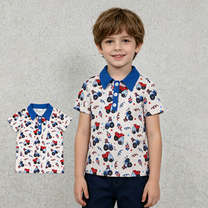 เสื้อโปโลเด็กชายลายพราง RTS Boutique แขนสั้นติดกระดุม สำหรับฤดูร้อน เสื้อผ้าเด็กชายสไตล์ใหม่ - Product Image 5