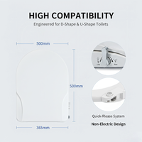 Accessoire de bidet mécanique en plastique PP, double buse autonettoyante, forme en D, hygiénique, installation facile DIY, pour amélioration de salle de bain