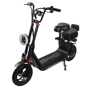 Scooter Eléctrico con Motor sin Escobillas, Alcance de 35 km, con Asiento Plegable, Dos Ruedas, para Adultos, Unisex, Negro, Enchufe Estadounidense - Product Image 4