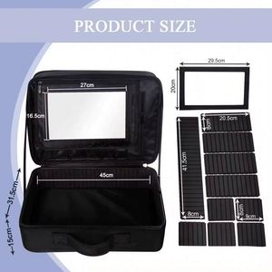 Échantillon Gratuit : Grande Trousse de Maquillage avec Sangle Arrière Amovible, Boîte à Cosmétiques, Organisateur d'Outils de Coiffure, Boîte de Rangement - Product Image 3