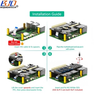 공장 도매 NGFF M.<span class=keywords><strong>2</strong></span> 키-M 2280 NVME SSD 어댑터 카드 냉각 팬 및 PCI-E 1X 신호 FPC 케이블 라즈베리 파이 5 - Product Image 5