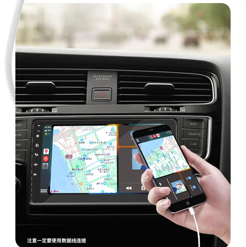 Android Carplay 9 inci mobil pintar, Monitor Radio mobil Navigator GPS otomatis