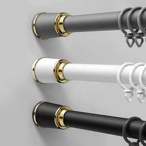 Varillas de cortina ajustables largas de metal Barra de cortina de ducha de esquina Barra de cortina extensible <span class=keywords><strong>sin</strong></span> perforación - Product Image 2