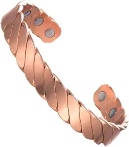 Magnetic Bracelet Arthritis Therapy for Pain Metal Copper Brass Adjustable Bangle