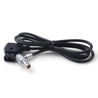 Câble D-TAP Mâle AFHG.0B.302.CPLRD52Z à Angle Droit avec Gaine PVC et Blindage Tressé pour Appareils Photo Professionnels, Lecteurs DVD et Ordinateurs