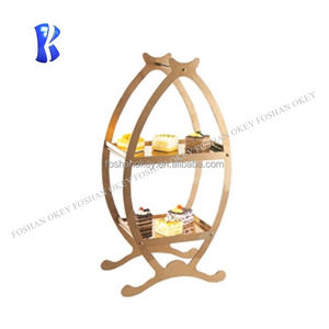 Restaurant Hôtel Buffet Équipement De <span class=keywords><strong>Restauration</strong></span> Décoration De Mariage Utilisé 3 Niveaux Deluxe Grande Capacité En Métal Céramique Bassin Gâteau Stand - Product Image 5