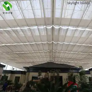 YST nhà máy của tùy chỉnh fcs Skylight Rèm tán Chất lượng cao có thể thu vào mái hiên điện ngoài trời kính mái PVC gỗ