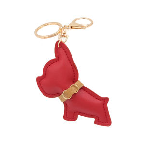 PUNK French Bulldog พวงกุญแจหนัง PU สำหรับผู้หญิงและผู้ชายคนรักสัตว์เลี้ยง - Product Image 1