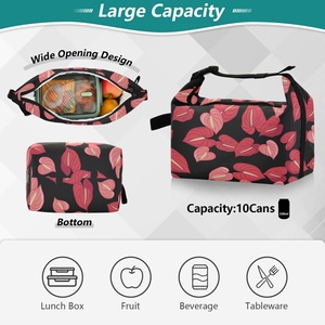 Trending Products 2024 New Arrivals Hawaii Tropical Custom Anthurium Insulated Lunch Bag Thermal Cooler Bag - Product Image 4