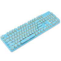 104 Keys Pudding Round Keycaps Double Color Injection Electroplating Punk Keycaps for Keyboard