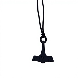 Forged Black Iron Custom Viking Hammer Pendant Thor's Necklace Medieval Style Hunting <b>Prime</b> Crafts International - Product Image 1