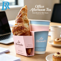 Boîte d'emballage en papier personnalisée pour croissants, porte-gobelets à café jetables, pour café, petit-déjeuner, pack combo