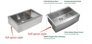 Agriturismo grembiule anteriore sottotop doppia ciotola angolo bar in acciaio inox a mano da <span class=keywords><strong>cucina</strong></span> ss bacino del dispersore - Product Image 6