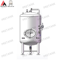 Réservoir à bière lumineux à double paroi pour la fabrication de Kombucha capacité 5000 litres BBT avec veste fossette