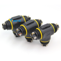Conector en T M20 Impermeable con Certificación UL/CE/SAA, IP68, Cable a Cable, Bloqueo por Tornillo, Enchufe Impermeable de 2 Pines para Cableado Exterior