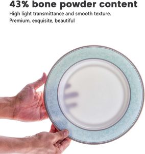 Cao Cấp Gốm Sứ Tốt Xương Trung Quốc Bộ Đồ Ăn 16 Pcs Tái Sử Dụng Cổ Điển Cứu Trợ Mô Hình Mạ Vàng Có Sắc - Product Image 5