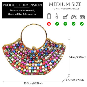 Best-selling pointed-toe hollow diamond shoes + fan-shaped wrist <b>bag</b> - African shoe and <b>bag</b> set combination - Product Image 5