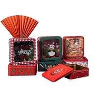Boîte cadeau personnalisée en fer blanc pour Noël, emballage métallique imprimé, boîte en fer pour aliments, bonbons, biscuits