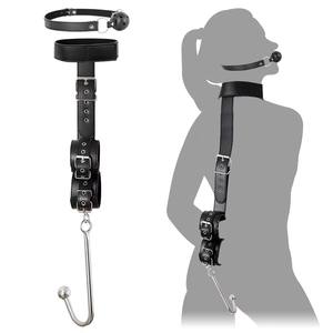 Juegos para Adultos, Esposas para Cuello, Muñecas y Cintura, Collar, Bola para la <span class=keywords><strong>Boca</strong></span>, Cinturón de Restricción, Juegos Sexuales, Cinturón de Restricción 97 - Product Image 1