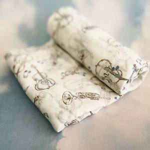 Nouvelle mode <span class=keywords><strong>personnalisable</strong></span> mignon imprimé doux 70% bambou 30% coton mousseline infantile bébé lange d'emmaillotage <span class=keywords><strong>couverture</strong></span> bébé literie - Product Image 3