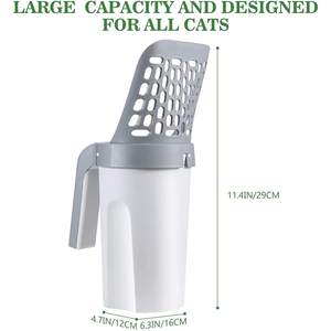 Pala multiusos integrada 2 en 1 desmontable a prueba de fugas, pala para arena para gatos, caja de arena, pala para arena para gatos - Product Image 4