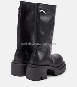 Stivali Chelsea in Pelle Nera con Cerniera Laterale, Tacco a Blocco, Unisex, in Pelle di Vitello, Modello Originale, con Zip, da Uomo - Product Image 6