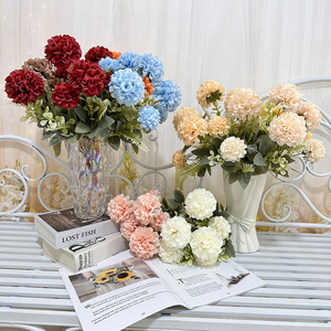 Boule de fleurs artificielles Queyiyi, 7 branches, bord frisé en forme de ressort, décoration de mariage et de maison - Product Image 3
