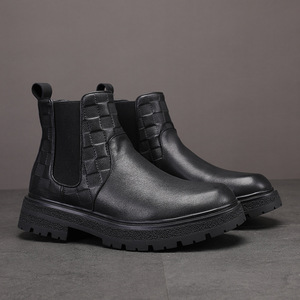 รองเท้าบูทหนังผู้ชายแบบพรีเมียม สไตล์เดสเซิร์ต แบบผูกเชือก รองเท้าลำลองข้อสั้น รองเท้าธุรกิจแบบสมาร์ท - Product Image 3