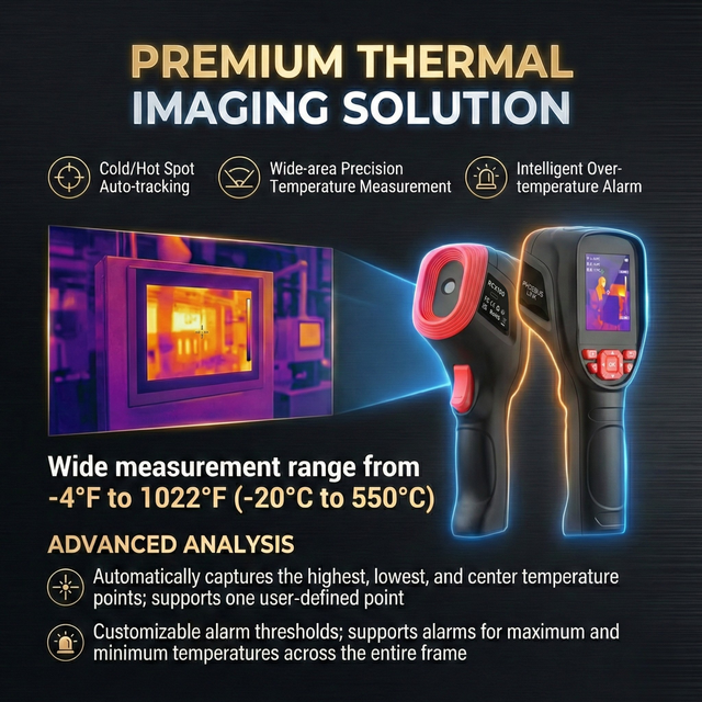 RCX100 AI Super Resolution 320x240 Thermal Imaging Camera 25Hz High Refresh Rate 15H Battery Life Infrared Imager Tool for HVAC