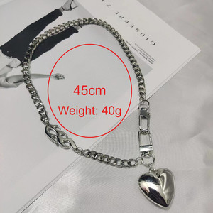 Collares con Colgante de Corazón Tridimensional con Cadena Gruesa Estilo Punk, Joyería Unisex - Product Image 3
