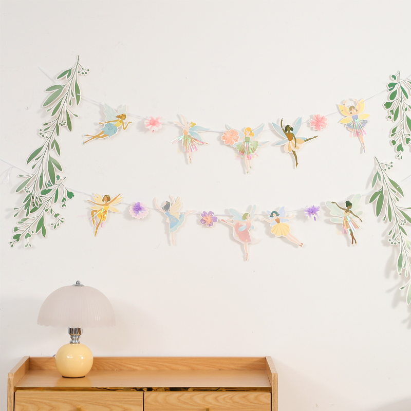 Nicro Leaves Flower Fairy Banner Baby