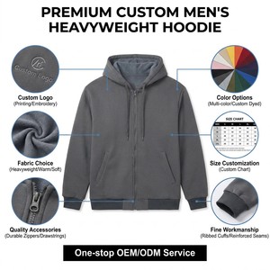 Sweat-shirt à capuche zippé gris pour homme, doublé en polaire, épais et chaud, en sherpa, veste d'hiver pour temps froid - Product Image 3