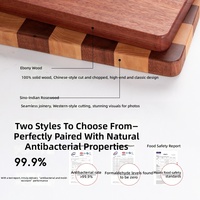 Ensemble de planches à découper rectangulaires 2-en-1 en bois et verre trempé avec support, ustensiles de cuisine antibactériens et durables