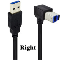 Câble USB 3.0 Type A vers B à 90 degrés, connecteur B angulaire, 5 Gbps, 0,5 à 3 m