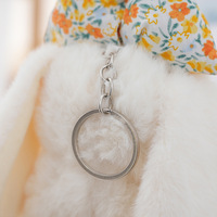 Porte-clés et breloque de sac lapin mignon et kawaii, mini, en peluche moelleuse et douce, avec nœud et jupe florale, jouet animal en peluche, pendentif lapin, poupée de machine à griffes