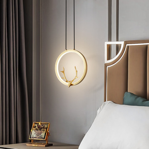 Lámpara Colgante de Lujo Estilo Nórdico 2022, Diseño de Asta de Ciervo Totalmente en Cobre, Ideal para Instagram, Lámpara de Techo Creativa y Única para Dormitorio - Product Image 1
