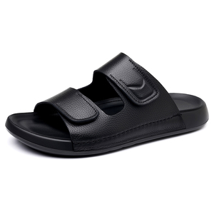 Nouvelles sandales pour hommes fabriquées en Chine, design italien tendance, cuir de vachette véritable, pantoufles de luxe, fabriquées en Chine, Aliexpress Dubai - Product Image 2