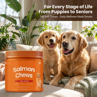 Huile de saumon sauvage d'Alaska Oméga 3 liquide pour chiens – Compléments pour la peau et le pelage, soutien immunitaire, friandises à mâcher sûres et molles, probiotiques, absorption rapide