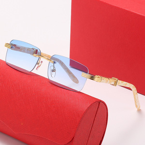 QSF Fashion UV400 lunettes de soleil à plaque carrée optique avec jambe à ressort vente en gros maison sans cadre nouvelle <span class=keywords><strong>carte</strong></span> pour hommes et femmes - Product Image 4