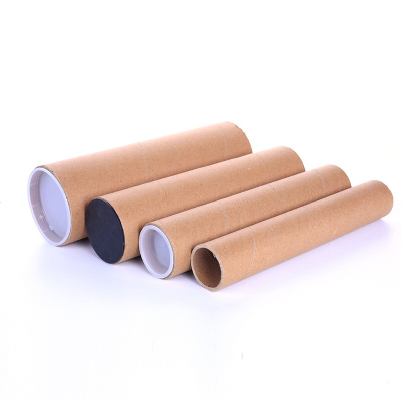 Tubo Di Cartone Kraft Per Poster E Mappe: 48x5 Cm Con Tappi In Plastica Per Spedizioni Sicure