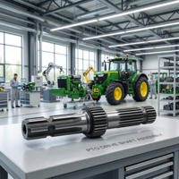 Arbre de transmission agricole à 6 cannelures haute performance et robuste pour motoculteur et tracteur usiné CNC