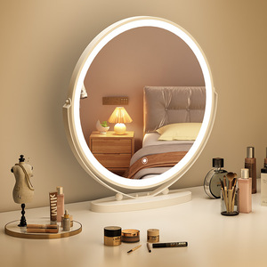 Desktop Smart <b>Led</b> Makeup <b>Mirror</b> Round With Lights For Bedroom Dressing Table - Product Image 1