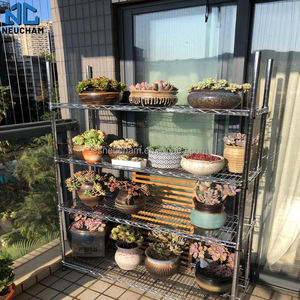 Estante de Malla Metálica Cromada de 4 Niveles con Protección Contra la Corrosión para Uso Industrial y Doméstico - Product Image 5