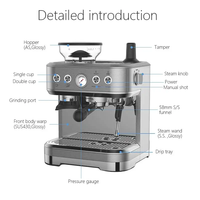Commercio all'ingrosso 15 bar 19 bar macchina da caffè Espresso con macinino macchina da caffè automatica
