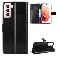 Étui de téléphone portable en cuir à rabat Crazy Horse pour Samsung Galaxy S25 S24 FE S22 Plus A16 A06 A17 A07