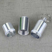 Boîte à pilules portable avec logo personnalisé, boîte à capsules, porte-cure-dents avec porte-clés, tube en aluminium, distributeur de médicaments, flacon de rangement