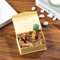 Personnalisé 3ml 6ml 12ml Nature Gemme Agate Améthyste Pierre Cristal Bouteille De Parfum D'huile Emballage Avec Boîte