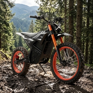 Moto électrique tout-terrain pour adulte, puissance de pointe 7000W, capacité de montée 65 degrés, fourche inversée <span class=keywords><strong>à</strong></span> rayons orange, motos électriques - Product Image 6